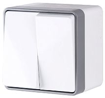 Выключатель накладной Werkel Gallant 2-кл. IP44 белый картинка